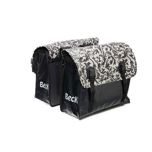PAIRE SACOCHES BECK CLASSIC DECORATION Black / White 40x16x35 49 Litres 23-KE-410