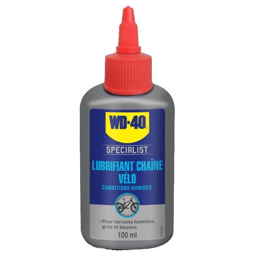 Lubrifiant Chaîne Vélo Conditions Humides 100 ml – WD-40 Specialist® PTFE Protection Anti-Rouille