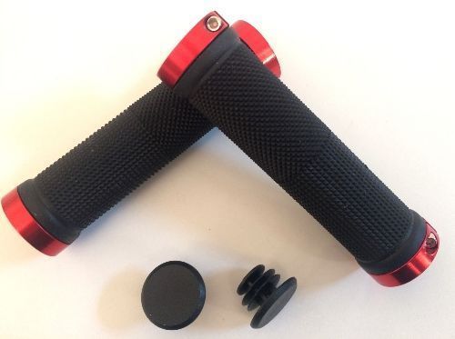 Poignées vélo double collier – Rouge avec serrage sécurisé
