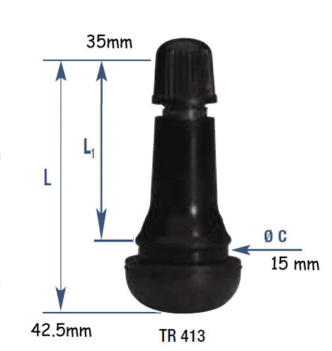 Valve Droite Standard TR413 TIP TOP pour Scooter – Étanche et Durable