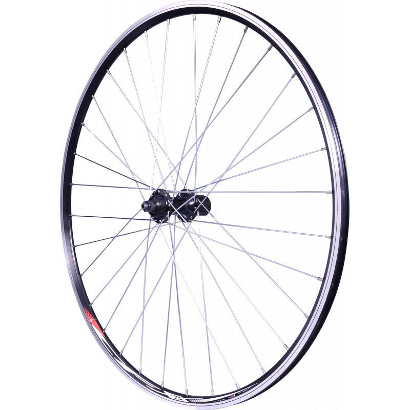 ROUE 700 COURSE ARRIERE JANTE ALU DOUBLE PAROI NOIRE FREIN PATIN MOYEU ALU BLOCAGE RAPIDE CASSETTE 8/9/10V