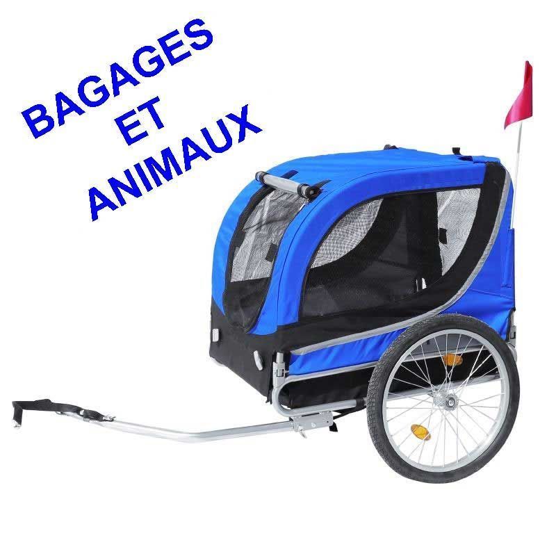 Remorque Vélo Chien & Chat BIKE ORIGINAL 20" – Bleue – 25kg Max – Capote & Filet