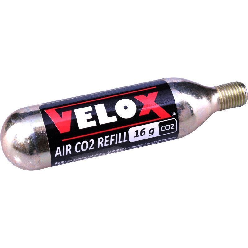 Cartouche CO2 filetée 16g VELOX – Gonflage rapide à l’unité pour vélo route, VTT, gravel