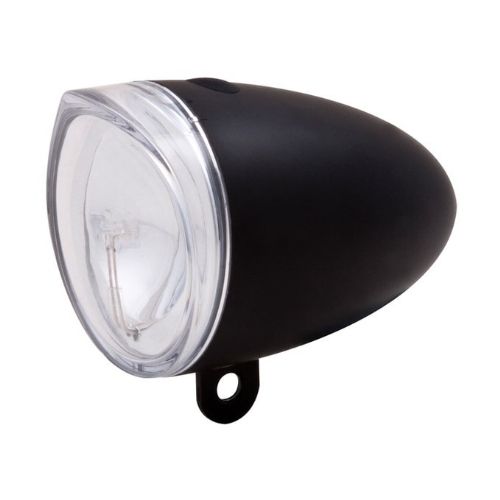 Phare vélo avant TRENDO XDO noir – Design rétro années 50, pour dynamo, 10 Lux