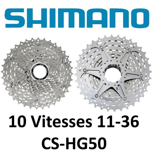 Cassette Shimano CS-HG50 – 10 Vitesses 11-36 Dents – Transmission Polyvalente Route et VTT