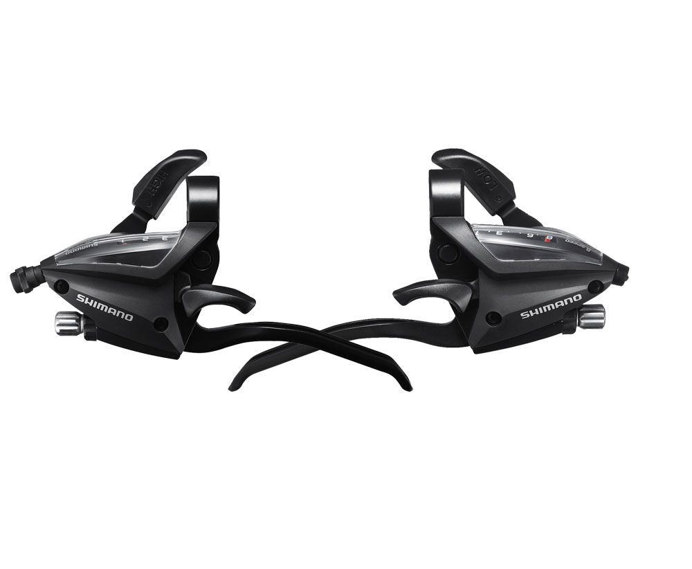 Photo de Paire de manettes de dérailleur et leviers de frein Shimano EF500 – VTT 3x8 vitesses, Push/Pull, passage fluide et précis par SHIMANO