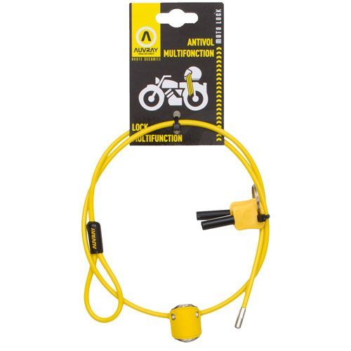 Antivol de casque Auvray – Câble 4 mm, longueur 90 cm, cadenas à disques avec 2 clés