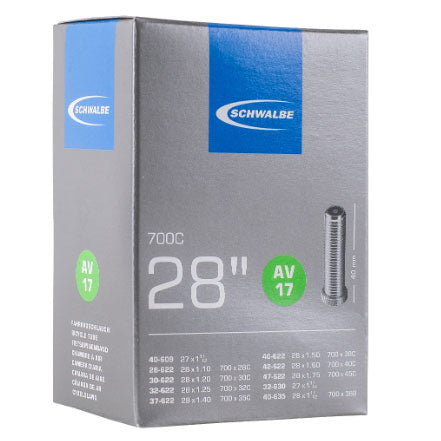 Chambre à air vélo Schwalbe AV17 700x28-45C (28/47-622/635) valve Schrader 40 mm