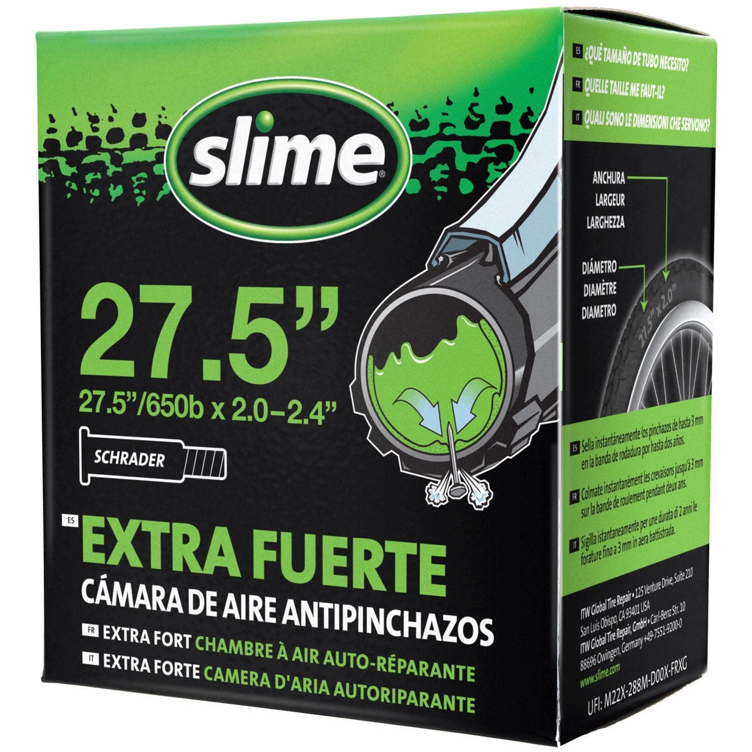 Chambre à air auto-réparante Slime 27.5" x 2.0/2.4 – Valve Schrader