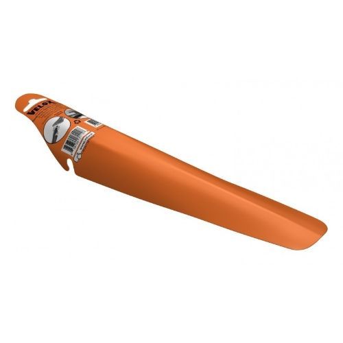 Photo de Garde-boue arrière clipsable sous selle – Orange – Compatible route et VTT – Ultra léger & facile à installer par VELOX