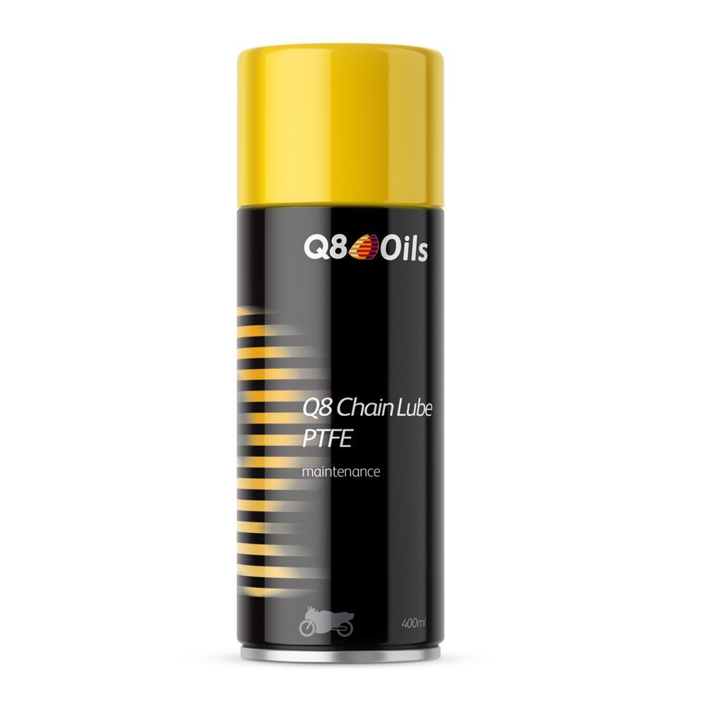 Lubrifiant chaîne moto Q8 Chain Lube PTFE – 400 ml – Haute performance avec PTFE, protection anticorrosion