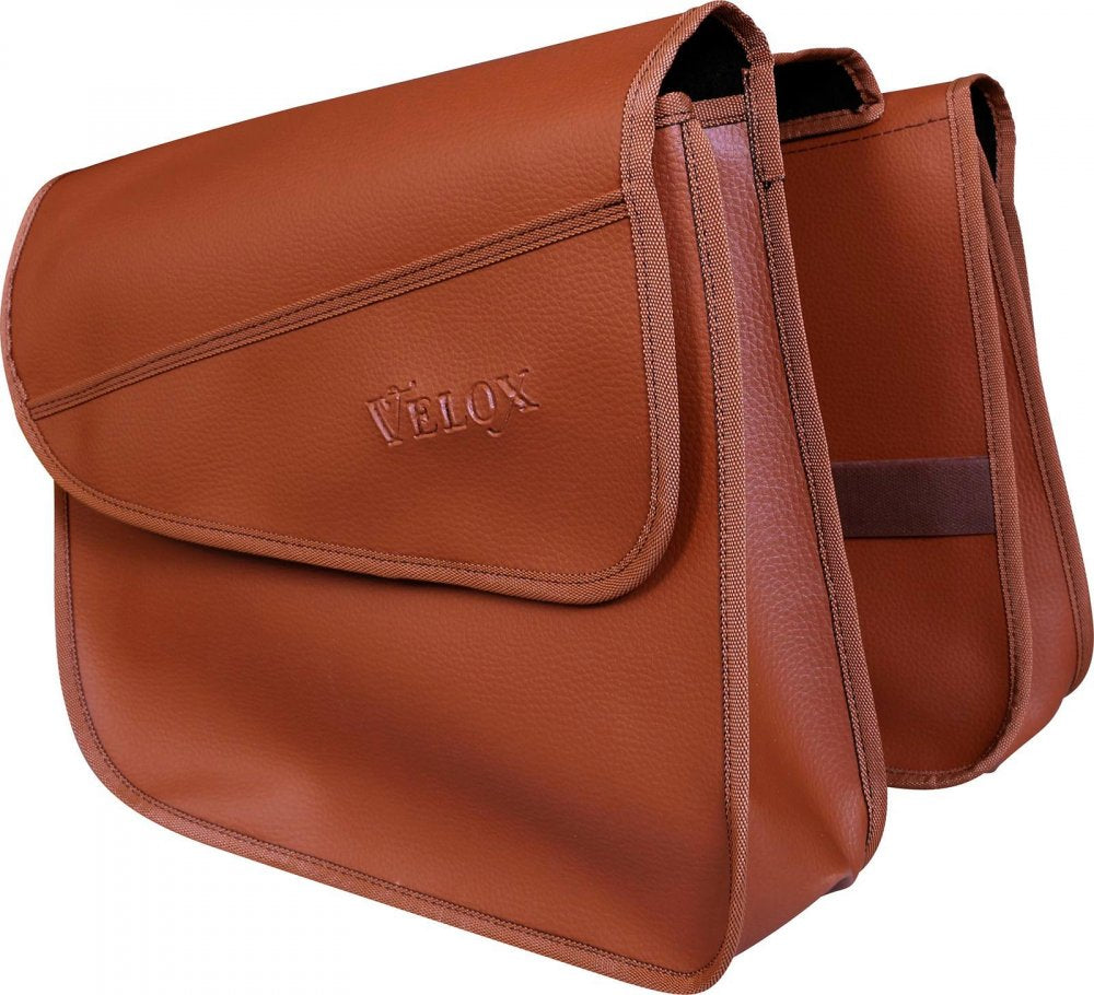 Sacoches Vélo Simili Cuir Caramel VELOX – Élégantes & Résistantes – 25x33x10 cm
