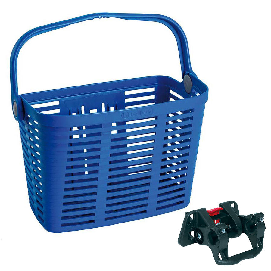 Photo de Panier Vélo Plastique Bleu – Fixation Plaza – 34x18x25 cm par BELLELLI