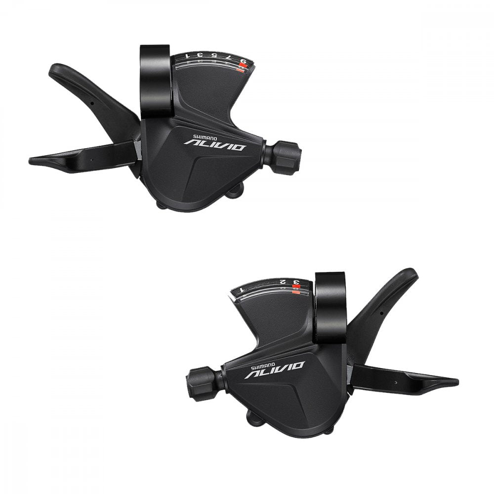 Photo de Paire de manettes de dérailleur VTT Shimano Alivio SL-M3100 2x9 vitesses – Push/Pull, passage précis et fluide par SHIMANO