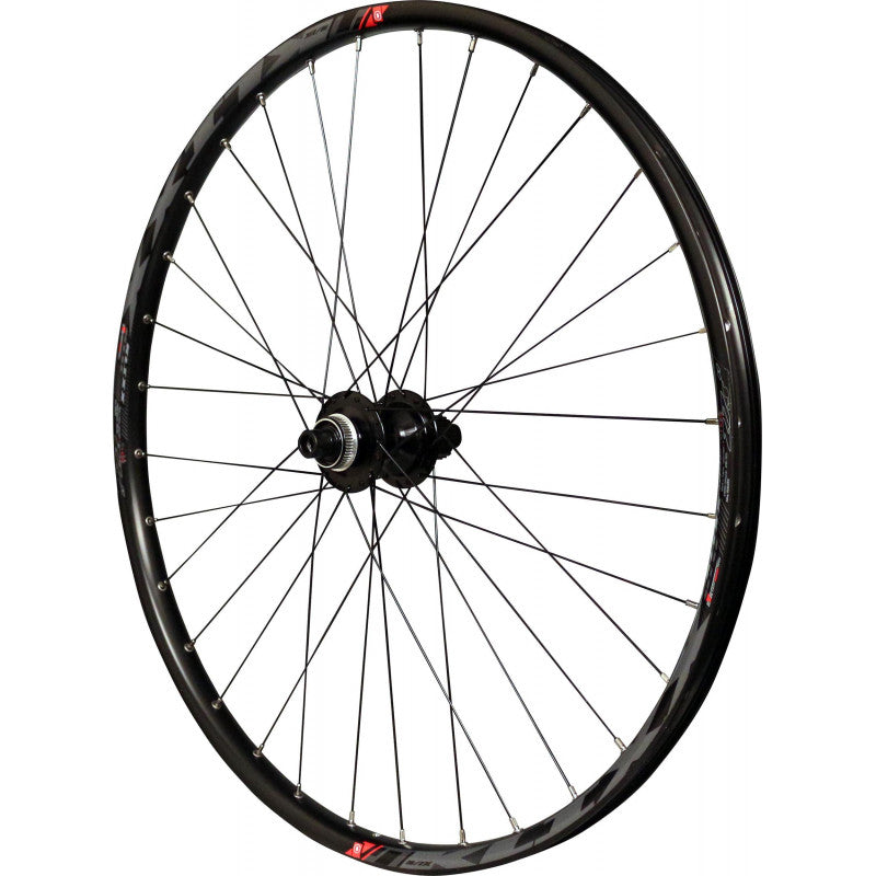 Roue arrière 29" VTT Velox – Jante Mach1 KLIXX 23C Tubeless Ready, frein disque Centerlock, moyeu Shimano MT510 Micro Spline, cassette 12V