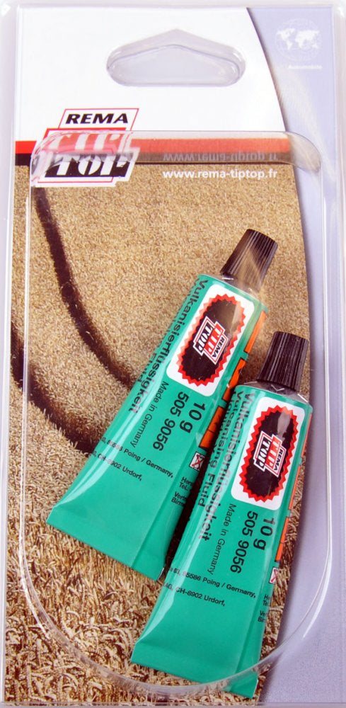 Blister 2 Tubes de Colle Vulcanisante 10g TIP TOP – Réparation Rapide Pneus et Chambres à Air