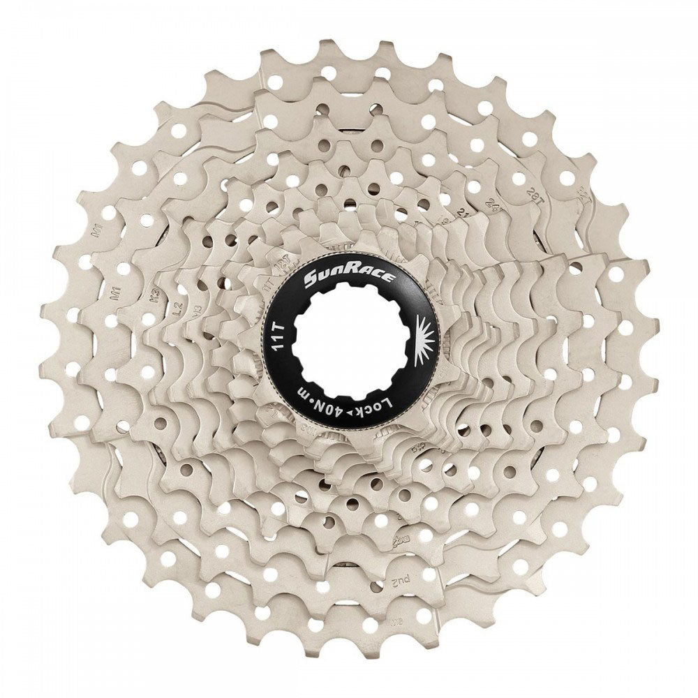 Cassette SunRace CSRS3 – 11 Vitesses 11-32 Dents – Finition Métallique – Route et Gravel Polyvalente