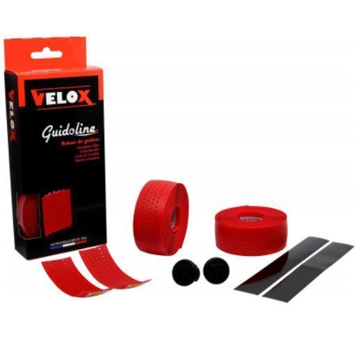Photo de Ruban de guidon Guidoline Soft Grip – Rouge antidérapant par VELOX