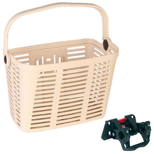 Panier Vélo Plastique Beige avec Fixation Plaza 34x18x25 – Bellelli
