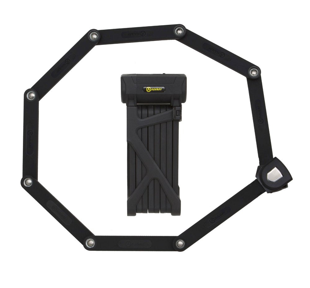 Antivol articulé pliant Auvray Folding Lock – 110 cm, acier trempé 6 mm, support universel inclus