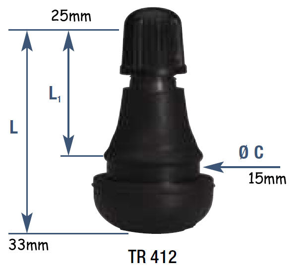 Valve Droite Courte TR412 TIP TOP pour Scooter – Compacte, Étanche et Résistante