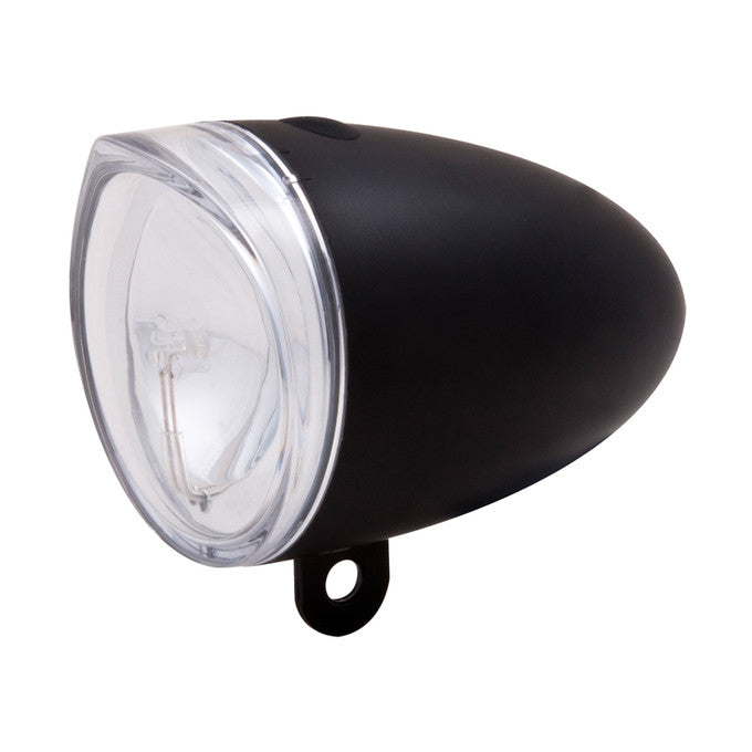 Phare vélo avant TRENDO XDO noir – Design rétro années 50, pour dynamo, 10 Lux