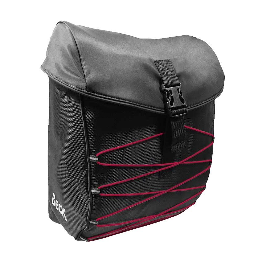 Sacoche vélo BECK S.TAR Red 18L - Étanche, Réfléchissante, Fixation KLICKFIX - 33x13x43 cm