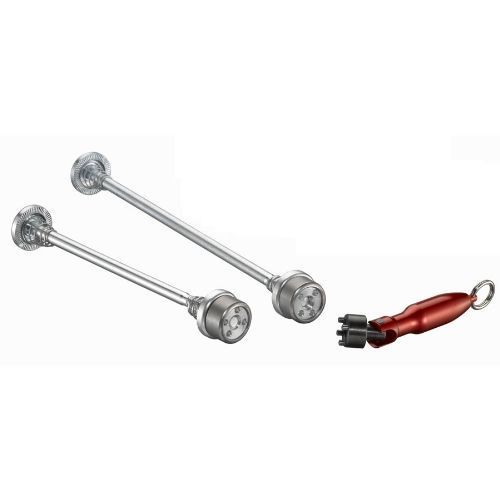 Photo de Kit antivol blocage rapide avant + arrière avec clé codée – Protection roues vélo, acier haute résistance par ANTI VANDALE