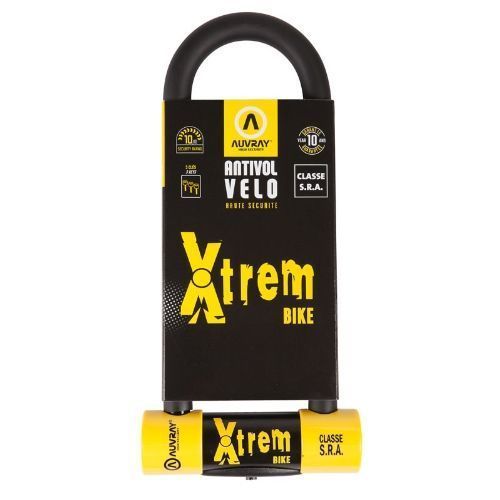 Antivol U Auvray Xtrem Bike SRA – 80 x 250 mm Ø16 mm – Haute sécurité, anse réversible en acier trempé