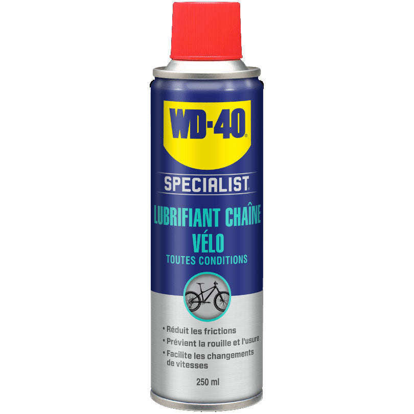 Lubrifiant Chaîne Vélo Toutes Conditions 250 ml – WD-40 Specialist® PTFE Haute Performance