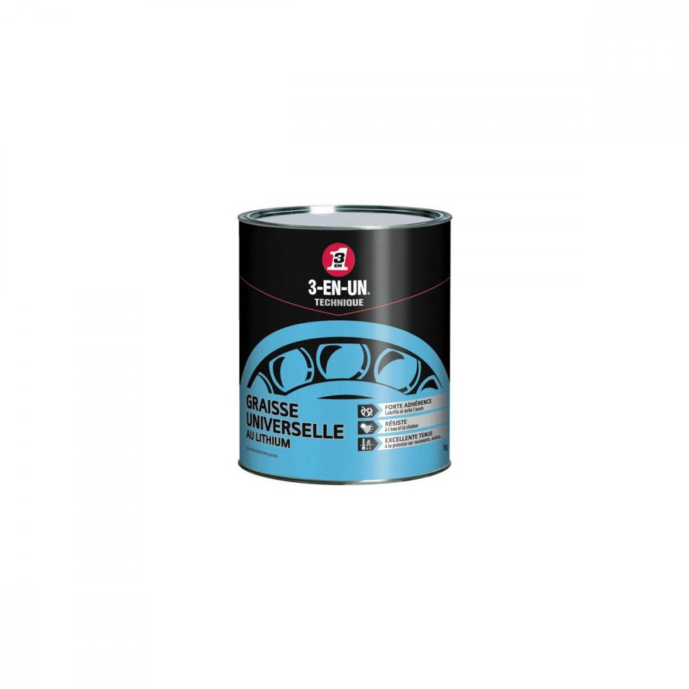 Graisse Universelle au Lithium 3 EN 1 – 1 kg – Lubrification Longue Durée & Protection Anti-Corrosion