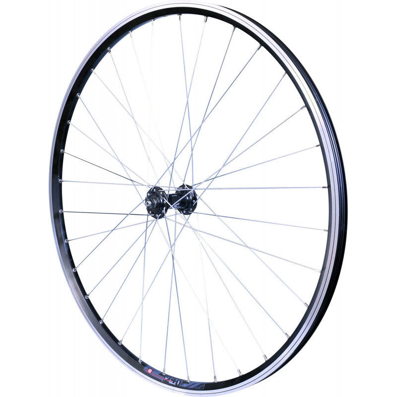 ROUE 28" VTC AVANT JANTE ALU DOUBLE PAROI NOIRE FREIN PATIN MOYEU ALU BLOCAGE RAPIDE