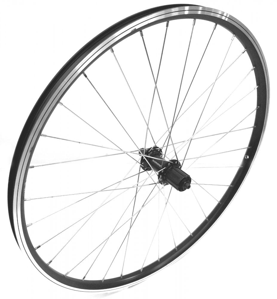 ROUE 26" VTT ARRIERE JANTE ALU DOUBLE PAROI NOIRE FREIN PATIN MOYEU ALU BLOCAGE RAPIDE CASSETTE