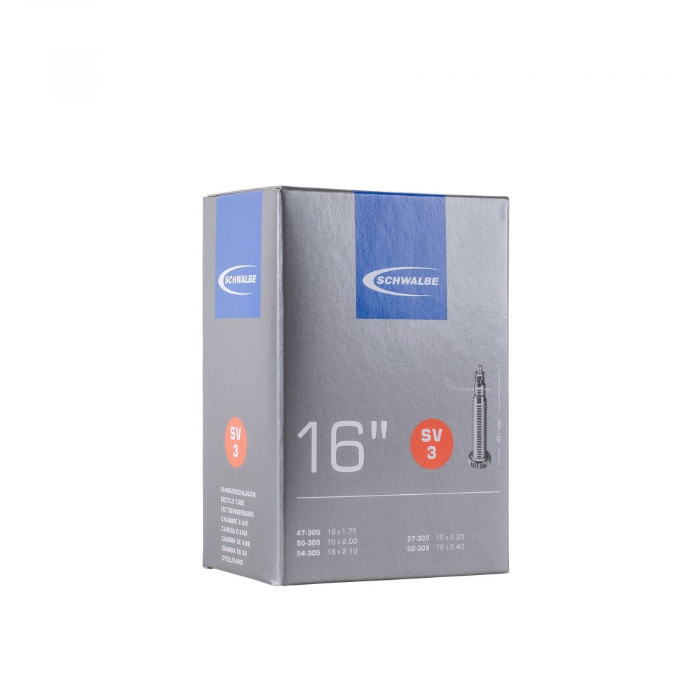Chambre à air vélo Schwalbe SV3 16x1.75-2.40 (47/62-305) valve Presta 40 mm