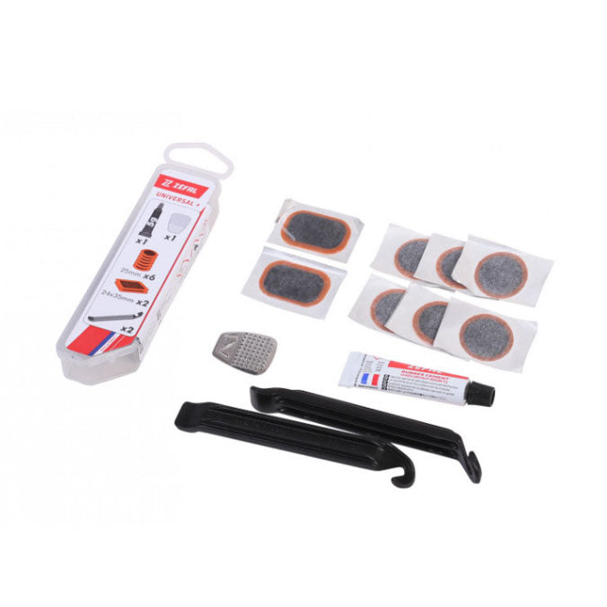 Kit de réparation VTT Zéfal 1131 – Rustines, colle et râpe pour chambres à air vélo tout-terrain
