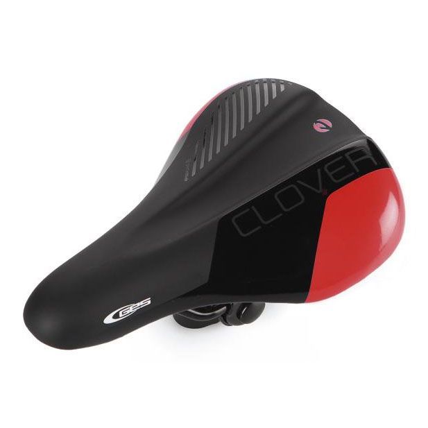 Selle vélo enfant TREFLE – 212 x 144 mm – Coloris noir et rouge – Confort et design dynamique