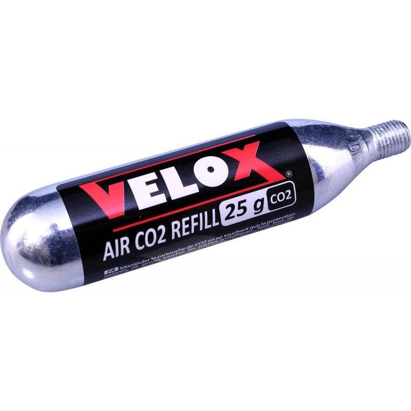 Cartouche CO2 filetée 25g VELOX – À l’unité – Gonflage rapide pour vélo, VTT et gravel