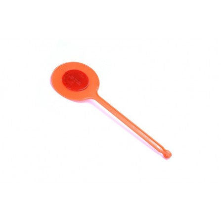 Écarteur de danger vélo orange – Réflecteur sur disque plastique, 32 cm, conforme ECE 3/02