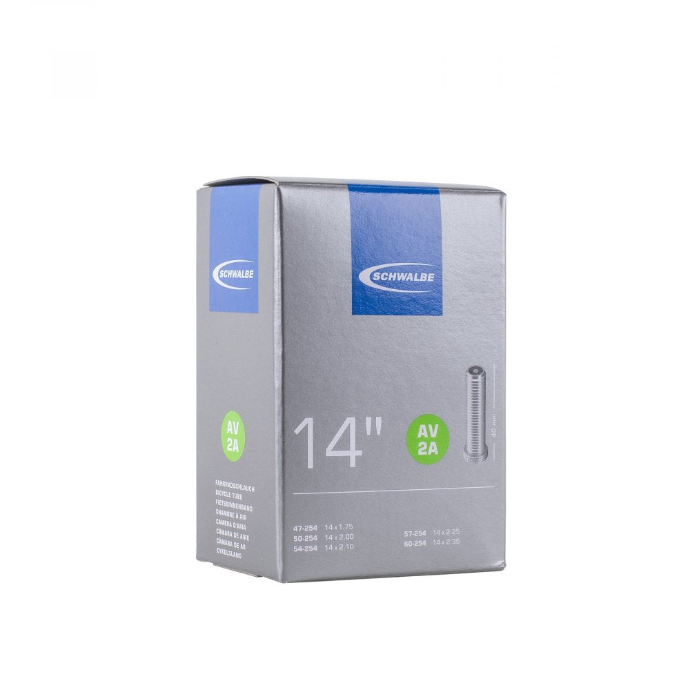 Chambre à air vélo Schwalbe AV2A 14x1.75-2.30 (47/60-254) valve Schrader 40 mm