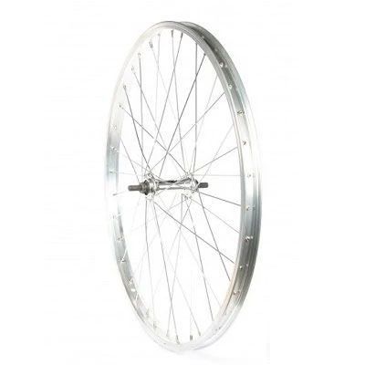 Photo de Roue Avant 550 – Jante Alu Argent – Frein Patin – Écrous par VELOX