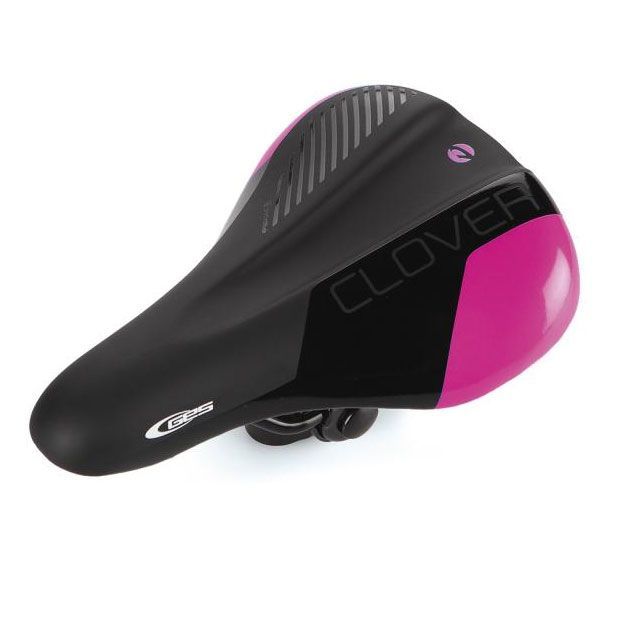 Selle vélo enfant TREFLE – 212 x 144 mm – Coloris noir et rose – Confort, sécurité et style