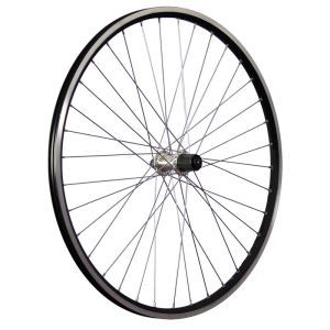 ROUE 28" VTC ARRIERE JANTE ALU DOUBLE PAROI NOIRE FREIN PATIN MOYEU ALU BLOCAGE RAPIDE CASSETTE 8/9/10V