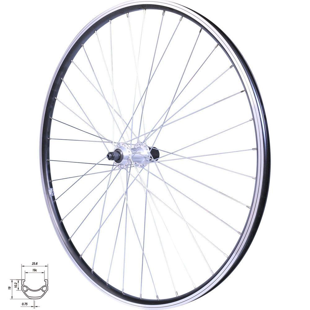 Roue arrière 27.5" VTT Velox – Jante Mach1 ER10 double paroi noire, frein patin, moyeu Shimano TX500, cassette 8/9/10V