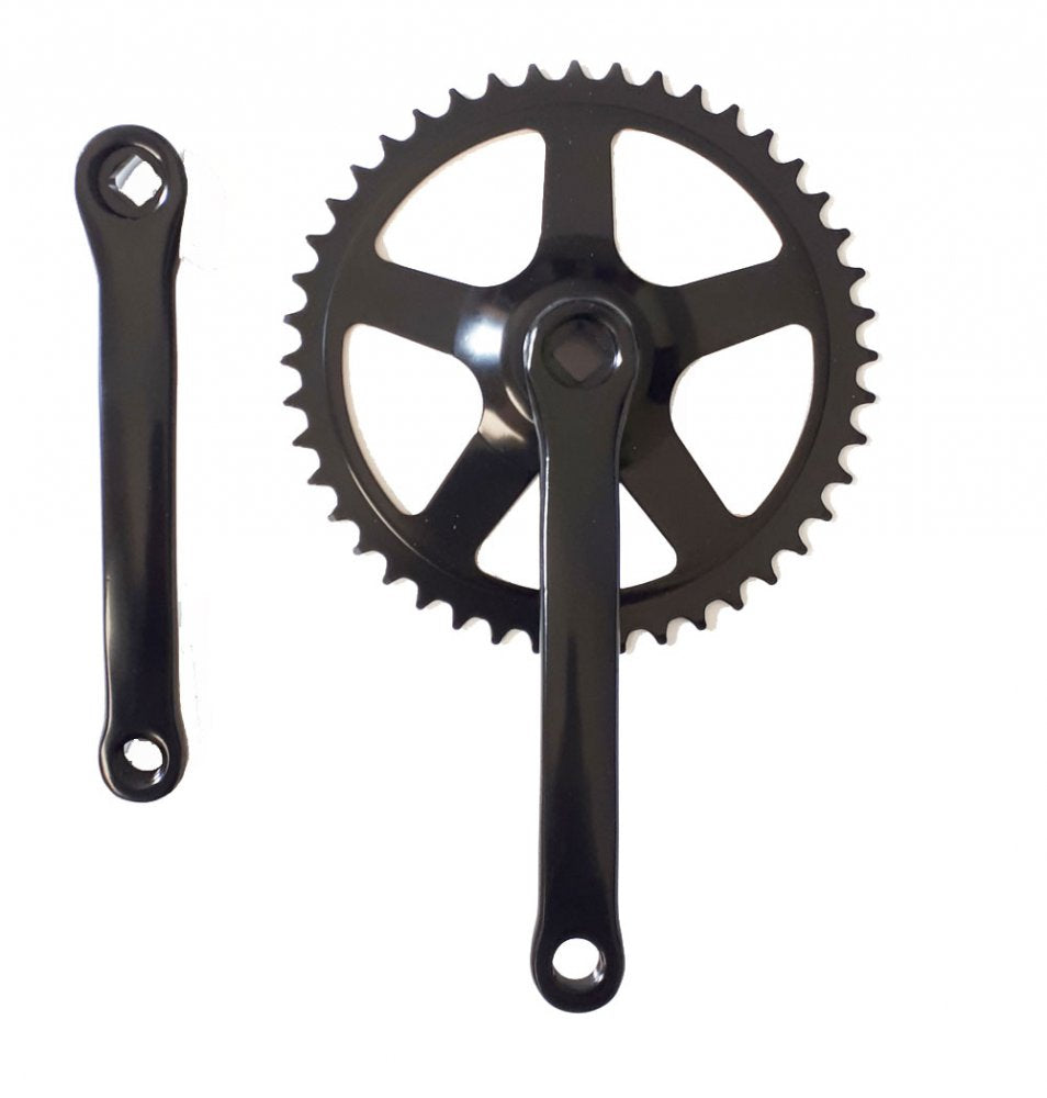Photo de Pédalier 44 dents acier – Manivelles 170 mm Noir par MVTEK