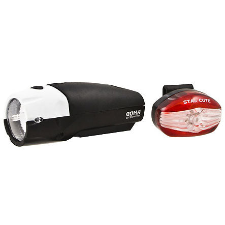 Kit éclairage vélo GOMA + STAR CUTE – Avant & arrière, compact, piles incluses