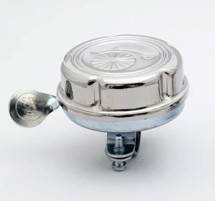 Sonnette vélo Chrome – Timbre métallique Ø60 mm, son puissant et design classique