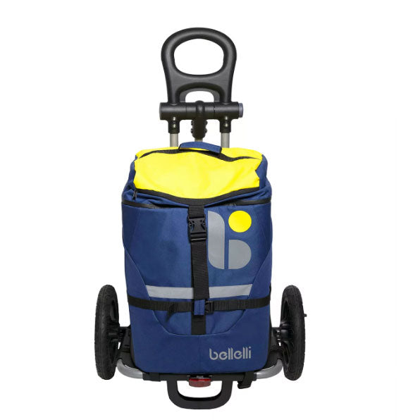 Remorque Bagagère Vélo Bellelli B-Tourist Bleu/Jaune – 45L Étanche – Fixation Cadre