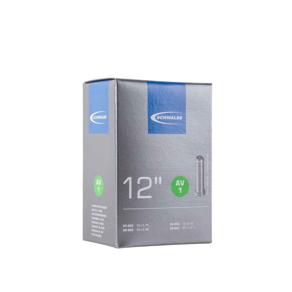 Chambre à air vélo Schwalbe AV1 12x1.75-2.00 (47/62-203) valve Schrader 40 mm