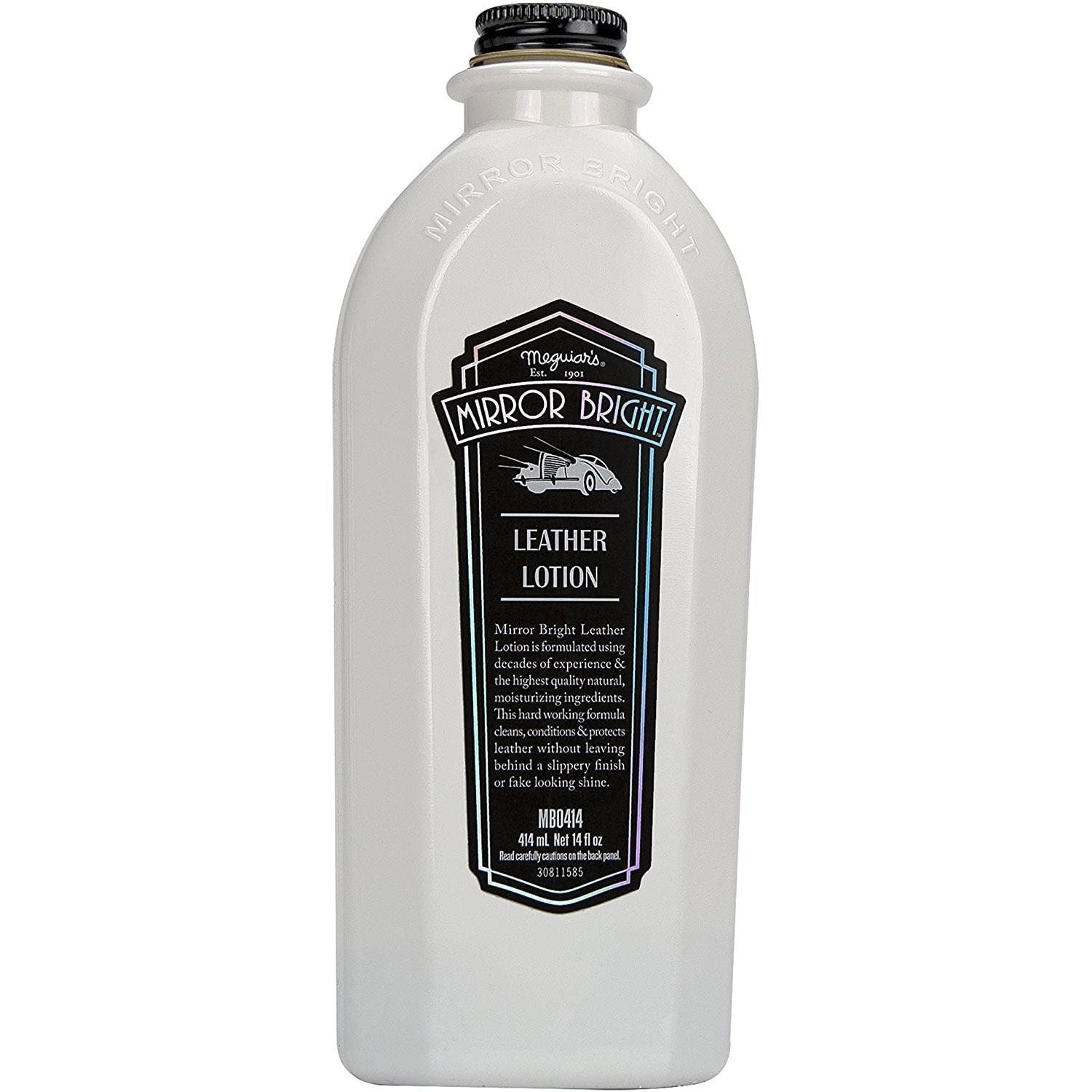 Meguiar's Mirror Bright Lotion Cuir 414 ml – Nettoie, nourrit et protège, anti-UV, sans effet gras