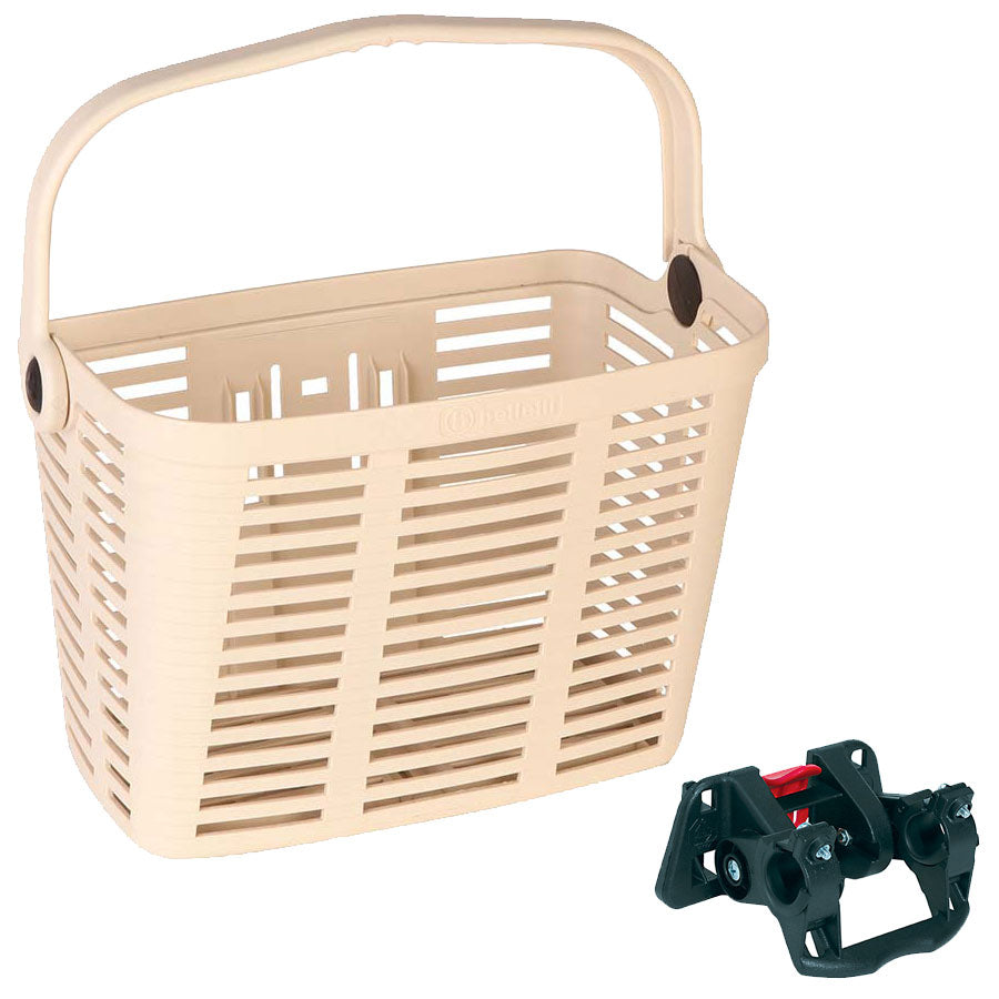 Panier Vélo Plastique Beige avec Fixation Plaza 34x18x25 – Bellelli